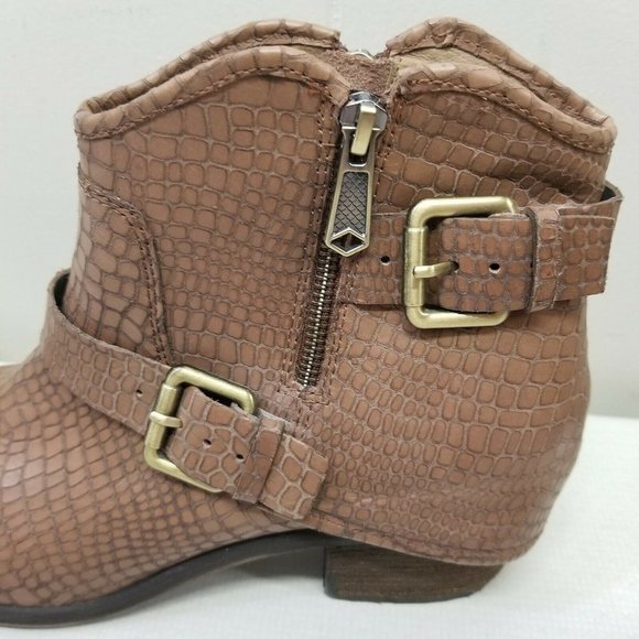 Donald J Pliner 11M Boots DALIS Leather Ankle Booties Western Cowboy Snakeskin - Picture 8 of 9